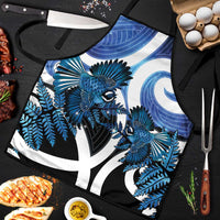 Piwakawaka New Zealand Matariki Apron Maori New Year Silver Fern Blue Galaxy LT14 Blue - Polynesian Pride