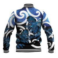 Piwakawaka New Zealand Matariki Baseball Jacket Maori New Year Silver Fern Blue Galaxy LT14 - Polynesian Pride
