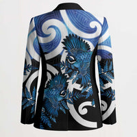 Piwakawaka New Zealand Matariki Blazer Maori New Year Silver Fern Blue Galaxy LT14 - Polynesian Pride