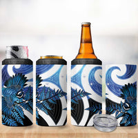 Piwakawaka New Zealand Matariki 4 in 1 Can Cooler Tumbler Maori New Year Silver Fern Blue Galaxy LT14 - Polynesian Pride