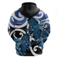 Piwakawaka New Zealand Matariki Hoodie Maori New Year Silver Fern Blue Galaxy LT14 - Polynesian Pride