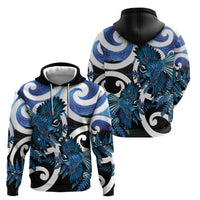 Piwakawaka New Zealand Matariki Hoodie Maori New Year Silver Fern Blue Galaxy LT14 - Polynesian Pride