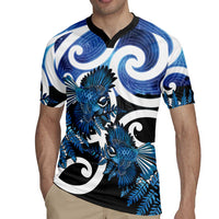 Piwakawaka New Zealand Matariki Rugby Jersey Maori New Year Silver Fern Blue Galaxy LT14 - Polynesian Pride