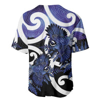 Piwakawaka New Zealand Matariki Baseball Jersey Maori New Year Silver Fern Purple Galaxy LT14 - Polynesian Pride