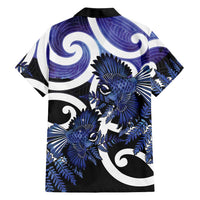 Piwakawaka New Zealand Matariki Family Matching Summer Maxi Dress and Hawaiian Shirt Maori New Year Silver Fern Purple Galaxy LT14 - Polynesian Pride