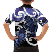 Piwakawaka New Zealand Matariki Family Matching Tank Maxi Dress and Hawaiian Shirt Maori New Year Silver Fern Purple Galaxy LT14 - Polynesian Pride