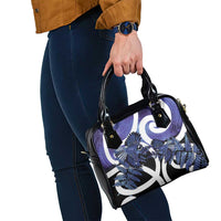 Piwakawaka New Zealand Matariki Shoulder Handbag Maori New Year Silver Fern Purple Galaxy LT14 - Polynesian Pride