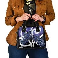 Piwakawaka New Zealand Matariki Shoulder Handbag Maori New Year Silver Fern Purple Galaxy LT14 - Polynesian Pride