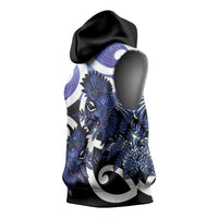 Piwakawaka New Zealand Matariki Sleeveless Hoodie Maori New Year Silver Fern Purple Galaxy LT14 - Polynesian Pride