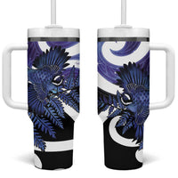 Piwakawaka New Zealand Matariki Tumbler With Handle Maori New Year Silver Fern Purple Galaxy LT14 One Size: 40 oz Purple - Polynesian Pride