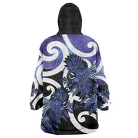 Piwakawaka New Zealand Matariki Wearable Blanket Hoodie Maori New Year Silver Fern Purple Galaxy LT14 - Polynesian Pride