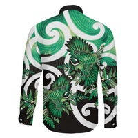 Piwakawaka New Zealand Matariki Family Matching Mermaid Dress and Hawaiian Shirt Maori New Year Silver Fern Green Galaxy LT14 - Polynesian Pride