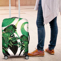 Piwakawaka New Zealand Matariki Luggage Cover Maori New Year Silver Fern Green Galaxy LT14 Green - Polynesian Pride