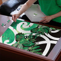 Piwakawaka New Zealand Matariki Puzzle Maori New Year Silver Fern Green Galaxy LT14 - Polynesian Pride