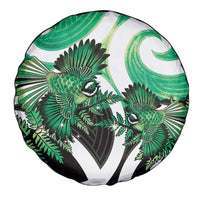 Piwakawaka New Zealand Matariki Spare Tire Cover Maori New Year Silver Fern Green Galaxy LT14 - Polynesian Pride