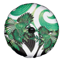 Piwakawaka New Zealand Matariki Spare Tire Cover Maori New Year Silver Fern Green Galaxy LT14 - Polynesian Pride