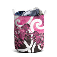 Piwakawaka New Zealand Matariki Laundry Basket Maori New Year Silver Fern Pink Galaxy LT14 - Polynesian Pride