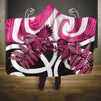 Piwakawaka New Zealand Matariki Hooded Blanket Maori New Year Silver Fern Pink Galaxy LT14 - Polynesian Pride