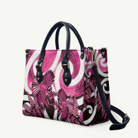 Piwakawaka New Zealand Matariki Leather Bag Maori New Year Silver Fern Pink Galaxy LT14 Pink - Polynesian Pride
