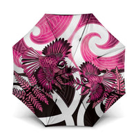Piwakawaka New Zealand Matariki Umbrella Maori New Year Silver Fern Pink Galaxy LT14 One Size Folded 11.42 inch Opened Diameter 37.4 inch Pink - Polynesian Pride