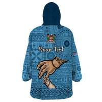 Personalised Father Day Fiji Wearable Blanket Hoodie I Love You Dad Fijian Tapa Pattern LT14 - Polynesian Pride