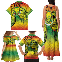 Hawaii Flag Day Family Matching Tank Maxi Dress and Hawaiian Shirt Kanaka Maoli With Kakau Polynesian Pattern LT14