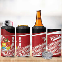 Tonga Rugby Custom 4 in 1 Can Cooler Tumbler Go ʻIkale Tahi Go Tongan Tapa Cloth