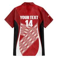 Tonga Rugby Custom Family Matching Off Shoulder Short Dress and Hawaiian Shirt Go ʻIkale Tahi Go Tongan Tapa Cloth