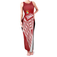 Tonga Rugby Custom Family Matching Tank Maxi Dress and Hawaiian Shirt Go ʻIkale Tahi Go Tongan Tapa Cloth