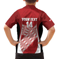 Tonga Rugby Custom Kid Hawaiian Shirt Go ʻIkale Tahi Go Tongan Tapa Cloth