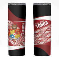Tonga Rugby Custom Skinny Tumbler Go ʻIkale Tahi Go Tongan Tapa Cloth