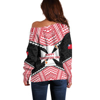 29 July Wallis And Futuna Territory Day Off Shoulder Sweater Polynesian Tribal Pattern LT14 - Polynesian Pride