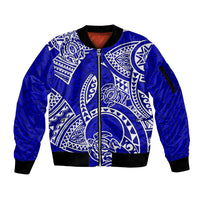 Polynesian Pride Hawaii Sleeve Zip Bomber Jacket Hawaiian Tribal Honu Blue Version LT14 Unisex Blue - Polynesian Pride