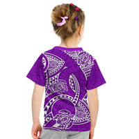 Polynesian Pride Hawaii Kid T Shirt Hawaiian Tribal Honu Purple Version LT14 - Polynesian Pride