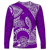 Polynesian Pride Hawaii Long Sleeve Shirt Hawaiian Tribal Honu Purple Version LT14 - Polynesian Pride