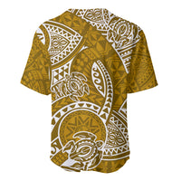 Polynesian Pride Hawaii Baseball Jersey Hawaiian Tribal Honu Gold Version LT14 - Polynesian Pride