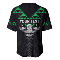 Personalised Aotearoa Rugby Baseball Jersey New Zealand Maori Kete Matauranga Pattern