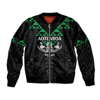 Personalised Aotearoa Rugby Bomber Jacket New Zealand Maori Kete Matauranga Pattern