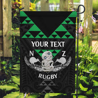 Personalised Aotearoa Rugby Garden Flag New Zealand Maori Kete Matauranga Pattern