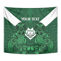 Custom Aotearoa Rugby Tapestry New Zealand Maori Kete Poutama Pattern