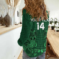 Custom Aotearoa Rugby Women Casual Shirt New Zealand Maori Kete Poutama Pattern LT14 - Polynesian Pride