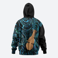 Kotiate New Zealand Hoodie Maori Weapon Paua Shell Haka Fern
