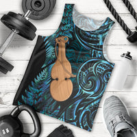 Kotiate New Zealand Men Tank Top Maori Weapon Paua Shell Haka Fern