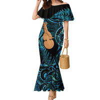 Kotiate New Zealand Mermaid Dress Maori Weapon Paua Shell Haka Fern