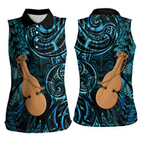 Kotiate New Zealand Women Sleeveless Polo Shirt Maori Weapon Paua Shell Haka Fern LT14 - Polynesian Pride