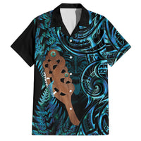 Maripi New Zealand Family Matching Mermaid Dress and Hawaiian Shirt Maori Weapon Paua Shell Haka Fern LT14 Dad's Shirt - Short Sleeve Turquoise - Polynesian Pride