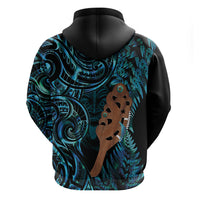 Maripi New Zealand Hoodie Maori Weapon Paua Shell Haka Fern