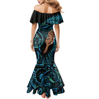 Maripi New Zealand Mermaid Dress Maori Weapon Paua Shell Haka Fern