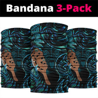Maripi New Zealand Neck Gaiter Maori Weapon Paua Shell Haka Fern