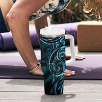 Maripi New Zealand Tumbler With Handle Maori Weapon Paua Shell Haka Fern